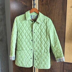 Burberry green Quilted Jacket. Size small/petite. Great condition.